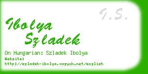 ibolya szladek business card